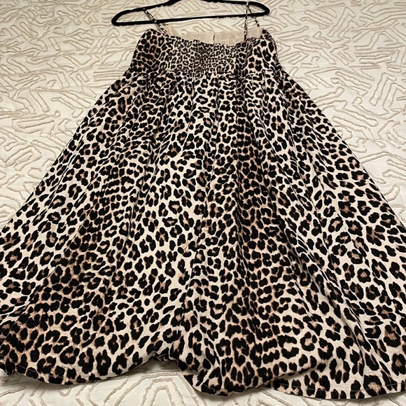 H&M Linen blend LEOPARD animal print dress sundress button - Picture 8 of 9